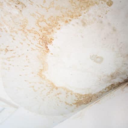 Significant ceiling water damage like this is a surefire sign you need to call us for leak detection in Buffalo, NY.